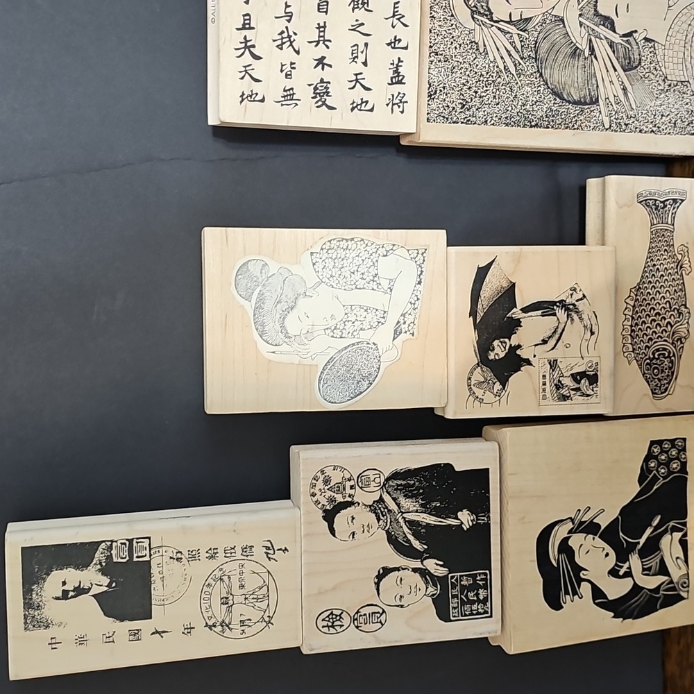 Traditional Japanese Art Stamps- Lot Black and White - Picture 3 of 6